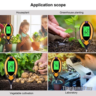 [Time2] Máy đo độ ẩm đất PH 4 trong 1 Máy đo độ ẩm ánh sáng mặt trời cho bãi cỏ cây trong vườn