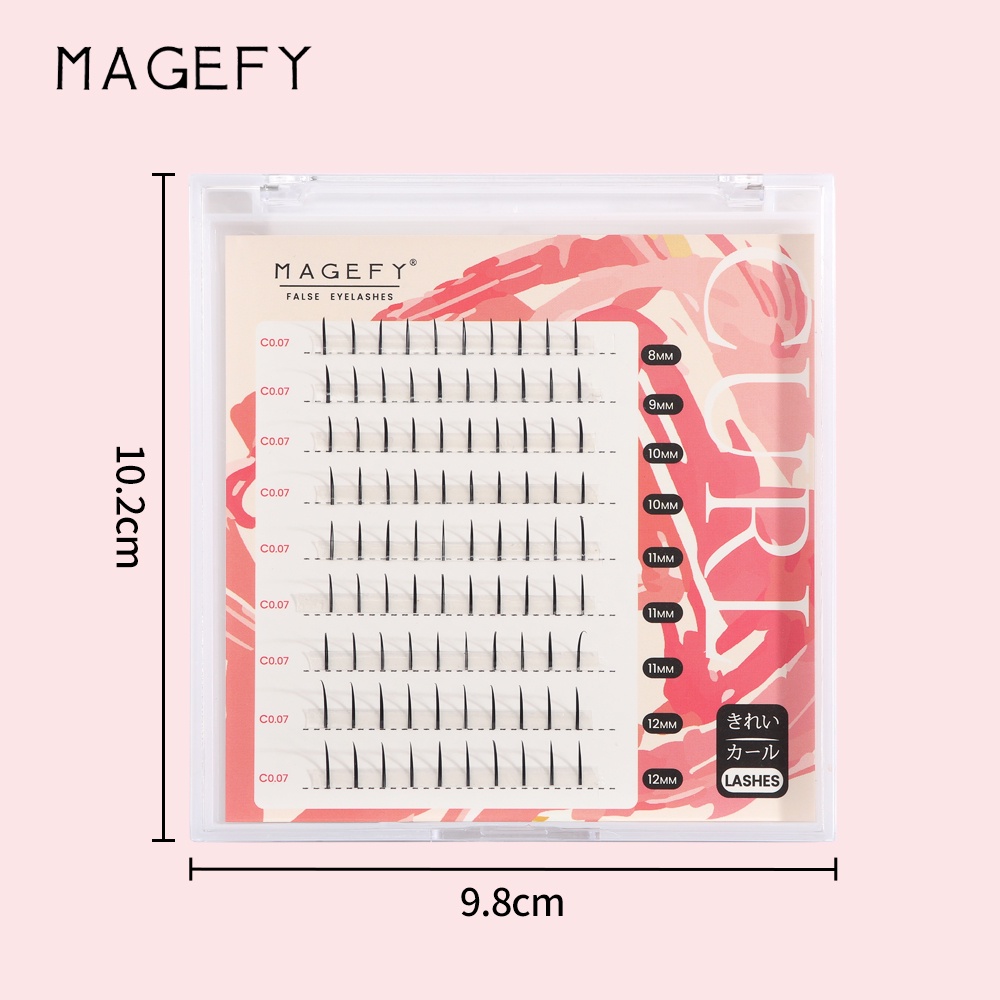 Lông mi giả 9 hàng MAGEFY nối mi tự nhiên hỗn hợp 0.07C