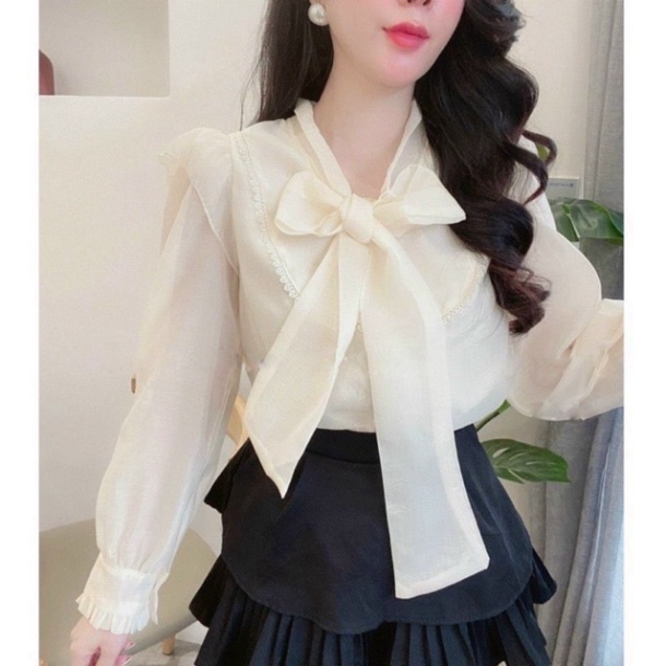 Áo sơ mi thiết kế cánh tiên mặc đi chơi, đi làm đều xinh_002 ulzzang babydoll bánh bèo nội y xanh