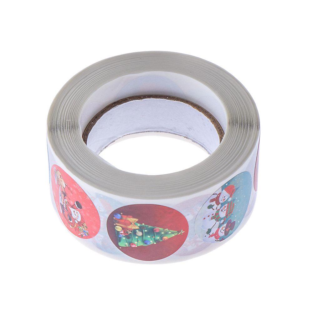 LET Cuộn 500 Hình Dán Trang Trí Túi Bánh Phong Cách Giáng Sinh