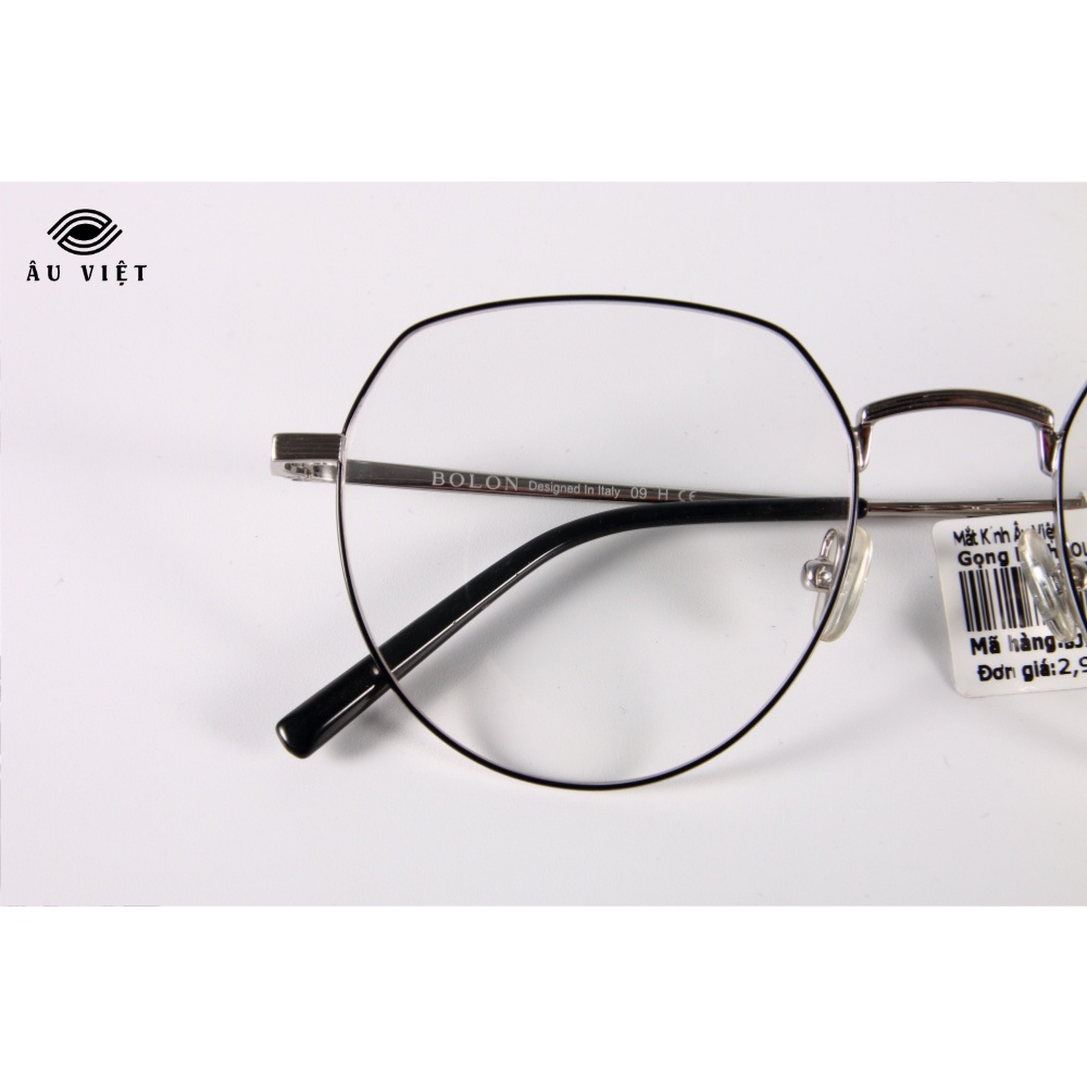 Gọng kính BOLON BJ-7052 màu bạc viền đen Full box
