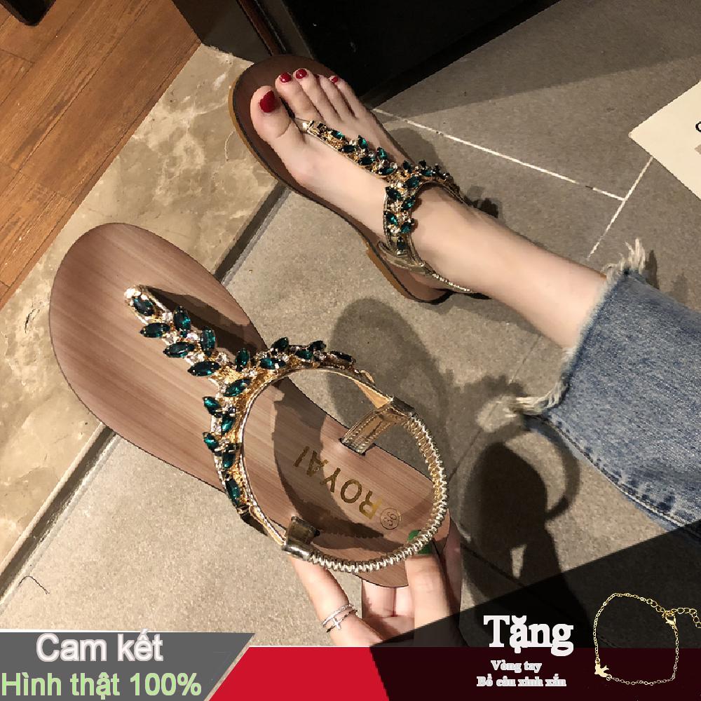 dép nữ boho kiểu La Mã - Tặng Vòng Tay Xinh Xắn Hình Chim Câu M1266017