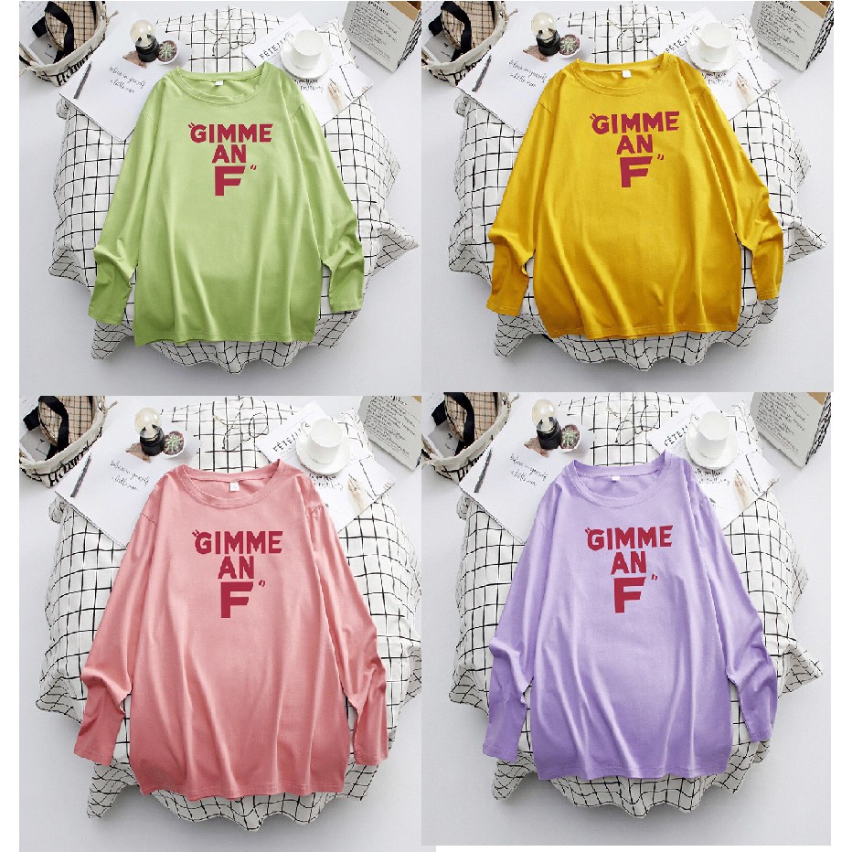 Áo Cotton Tay Dài Gimme F- Unisex (Hàng mới về)