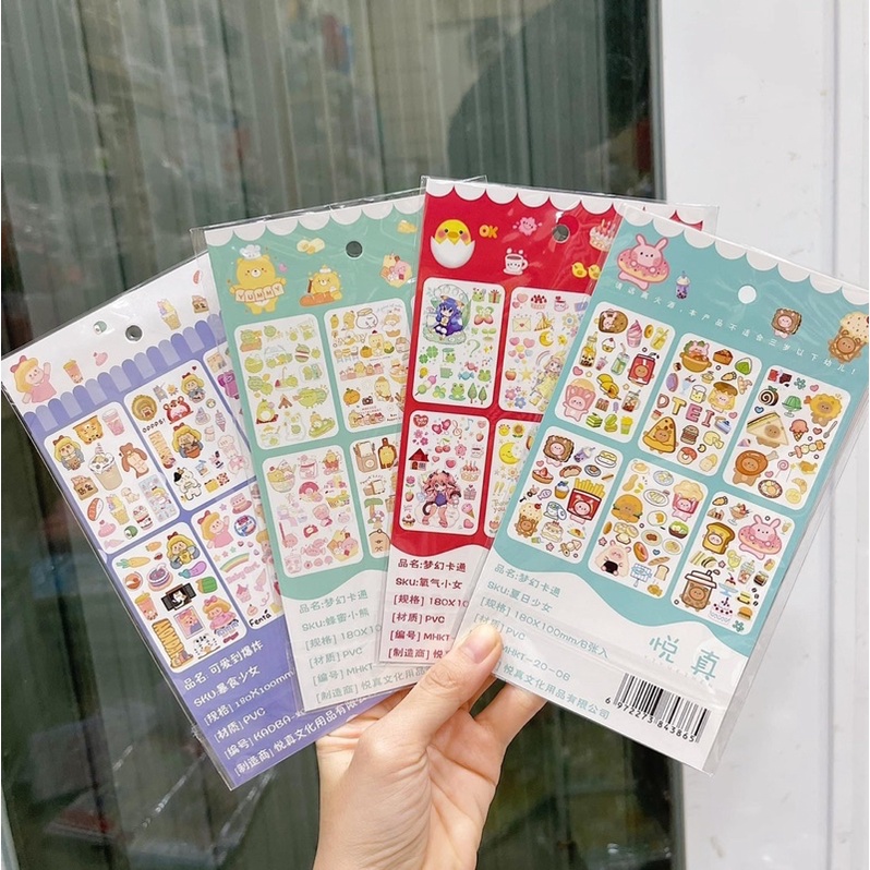 Set sticker dán 6 tấm mã đẹp trang sổ DIY, bullet journal, planner