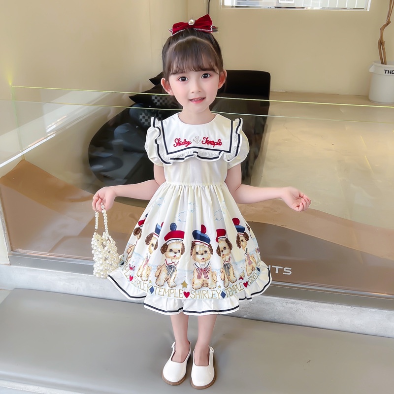 Bộ 2 Món Đầm Công Chúa Phối Ren In Họa Tiết Caro & Khăn Trùm Đầu Dễ Thương Cho Bé Gái
