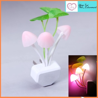 Đèn ngủ cảm ứng hình cây nấm cảm ứng biến đổi bảy màu hoạ tiết đẹp