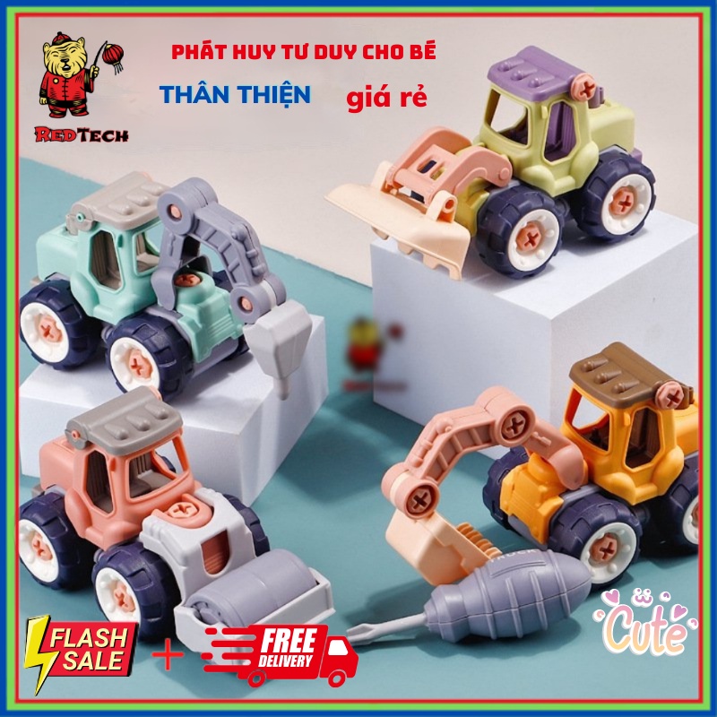 Đồ chơi lắp ráp xe ô tô công trường RedTech.