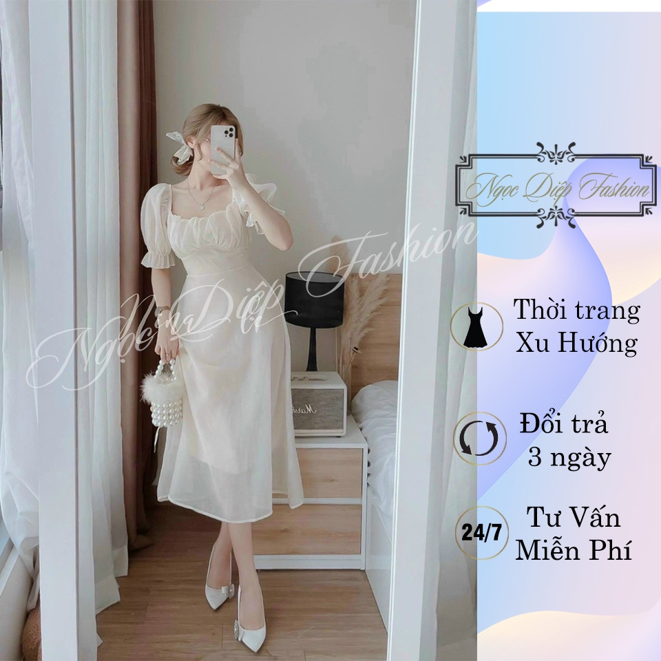 ĐẦM TAY PHỒNG XẾP LY NGỰC(CÓ MÚT, CÓ NƠ)