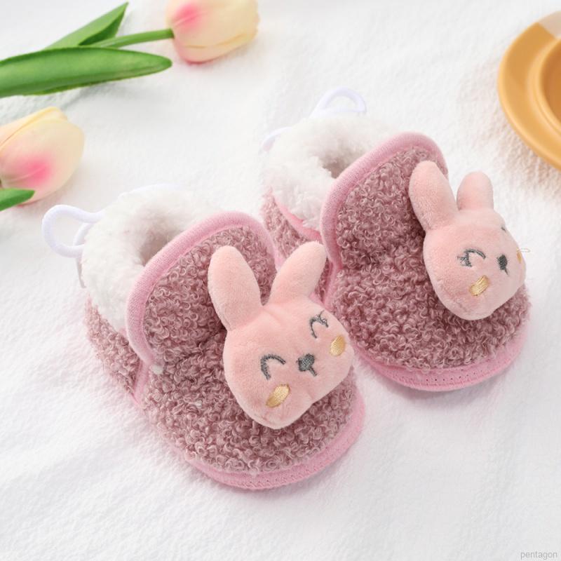 Giày bốt lót cotton hình hoạt hình đáng yêu cho bé từ 0-18 tháng tuổi