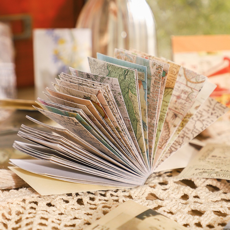 Set 50 tờ giấy dán trang trí phong cách retro