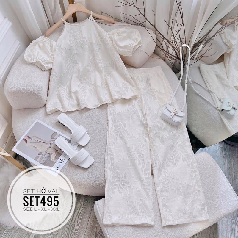 [ CHUBBY BIGSIZE ] Set áo cổ yếm + quần từ 55-90kg