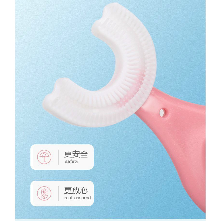 Bàn Chải Đánh Răng Chữ U Thông Minh Chất Liệu Silicon Cho Bé Từ 2 - 6 Tuổi