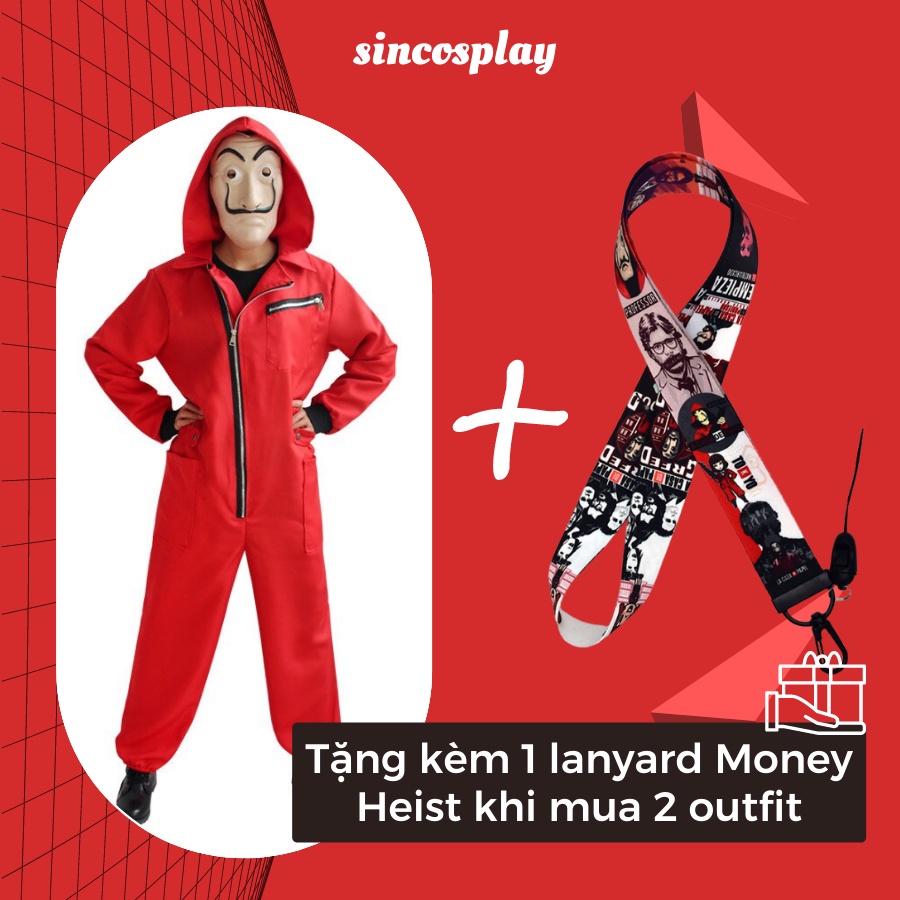 Bộ đồ Money Heist cosplay Halloween phiên bản mới, thiết kế giống phim 100% đủ size người lớn và trẻ em | BigBuy360 - bigbuy360.vn
