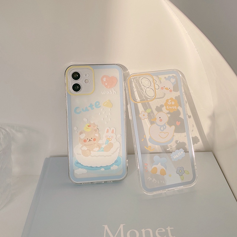 Dễ Thương Ốp Điện Thoại tpu Mềm Hình Chú Vịt Đáng Yêu Cho iphone 7 8 plus 11pro max 12mini 13 XR XS