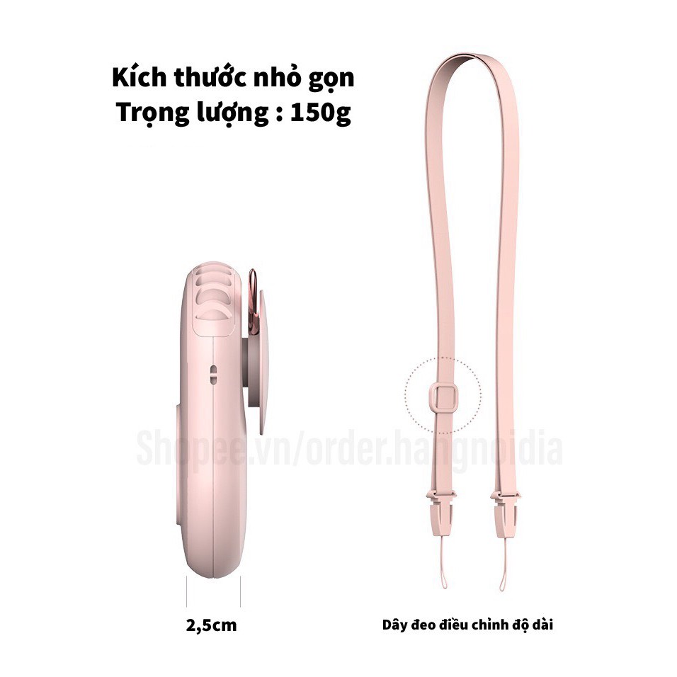 Quạt mini đeo cổ,quạt tích điện sạc usb thiết kế mới