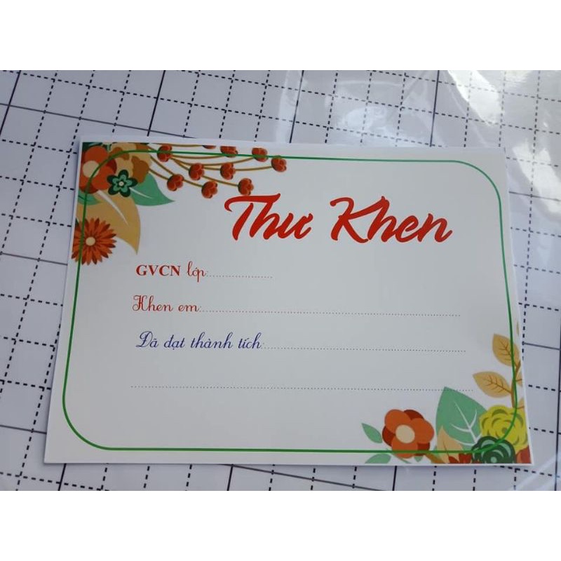 set thư khen học sinh 100 tờ (trộn nhiều mẫu), định lương 200gsm, chất liệu giấy bìa, kích thước khổ a5 siêu nét