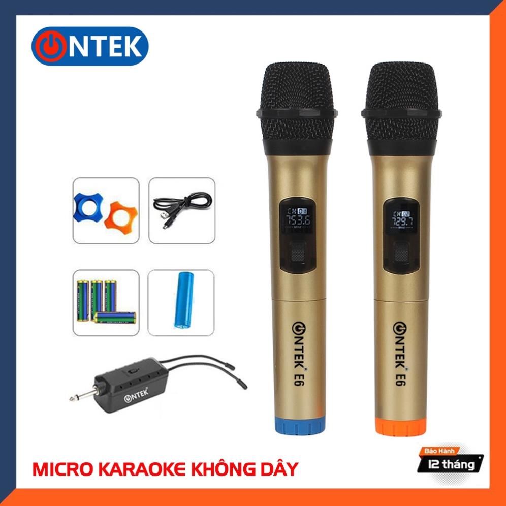 [HỎA TỐC]Micro Không dây Karaoke ONTEKCO E6 cao cấp - Chuyên dụng Karaoke loa kéo, Amply