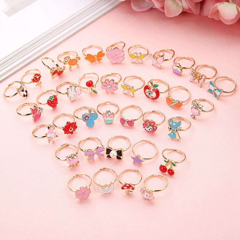 Tmdbyx Set 10 Nhẫn Họa Tiết Hoạt Hình Dễ Thương Phong Cách Hàn Quốc