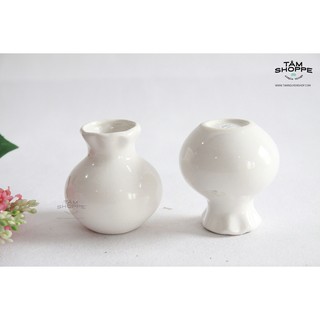 Lọ gốm nhỏ màu trắng TAN