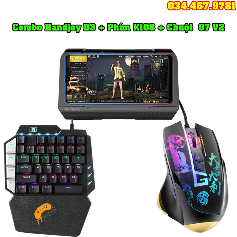 Handjoy D3 | Bộ Chuyển đổi chơi game bàn phím chuột dành cho điện thoại máy tính bảng