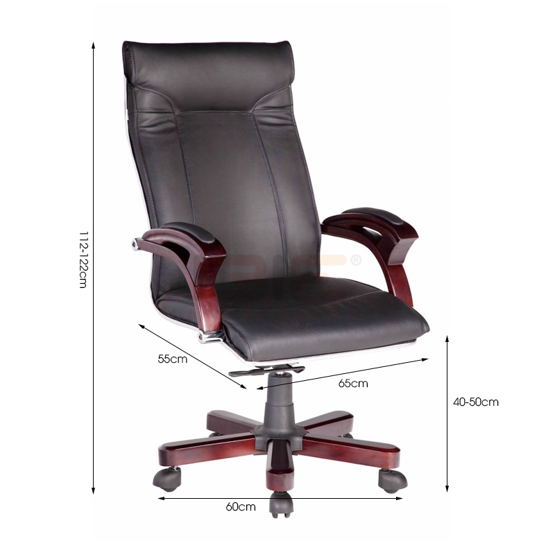 Ghế Giám đốc bọc da PU IBIE IB012 chân gỗ tay ốp