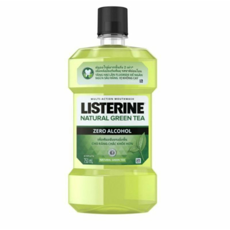 Nước súc miệng Listerine Trắng sáng &amp; Trà xanh 750ml