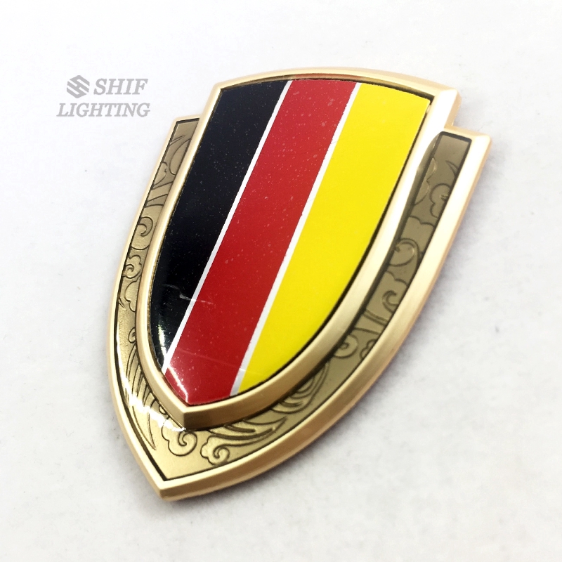Miếng dán hình lá cờ Đức bằng kim loại trang trí cho xe hơi