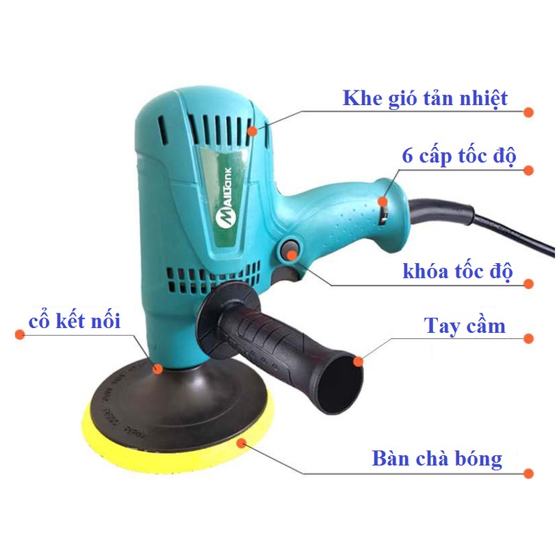 Máy chà nhám + đánh bóng, gỗ nhựa oto GV6010 - MLgv6010.600w,may cha bong