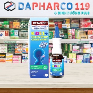 Xịt mũi Betadine Kids trẻ em, chai 20ml, xịt mũi trẻ em Dapharco 119