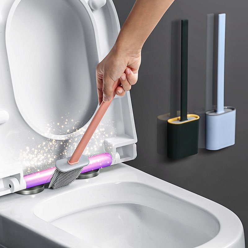 Chổi cọ toilet silicon kèm hộp đựng Pulito dán tường , cây cọ bồn cầu vệ sinh phòng tắm siêu sạch