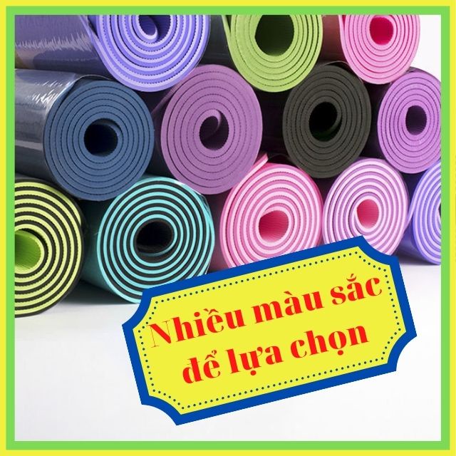 Thảm Tập Yoga 2 Lớp Chống Trượt Không Mùi Thảm Tập Gym Thể Thao Dày 6mm Chất Liệu TPE Chống Trượt, Không Mùi (KDT)