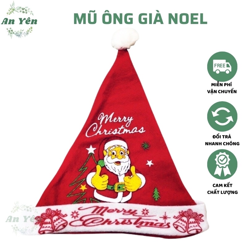 MŨ NỈ ÔNG GIÀ NOEL NÓN ÔNG GIÀ NOEL