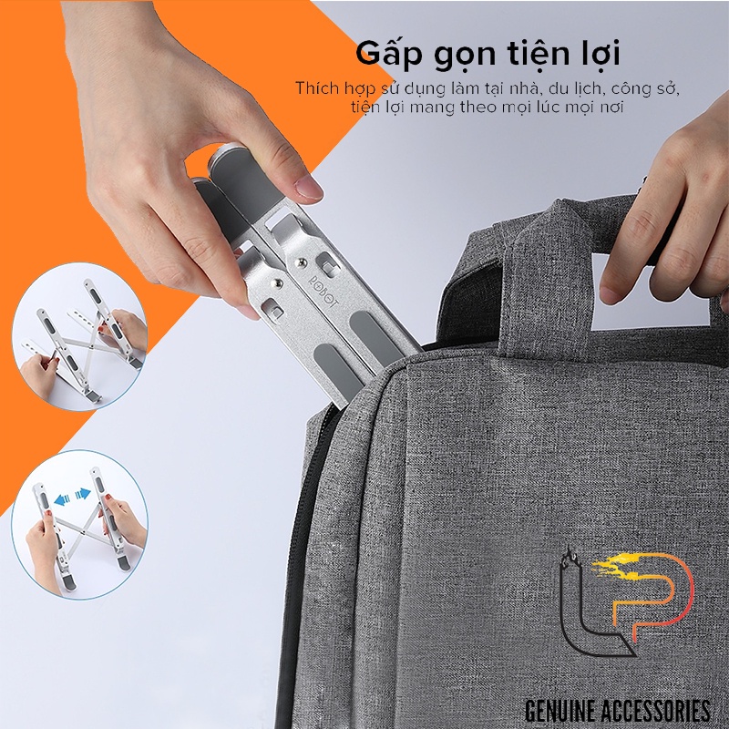 Đế tản nhiệt laptop - Giá đỡ laptop stand nhôm hỗ trợ tản nhiệt công thái học Chất Liệu Hợp Kim Nhôm Cao Cấp