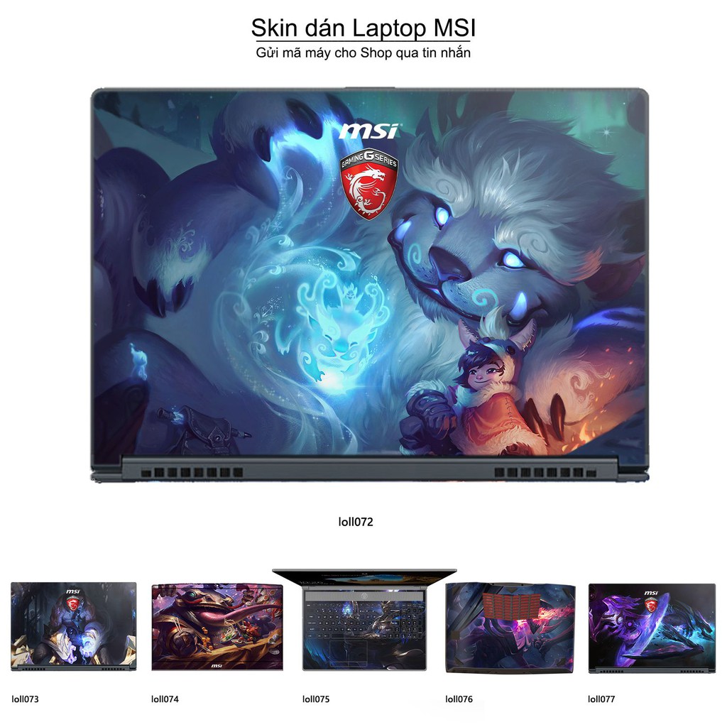 Skin dán Laptop MSI in hình Liên Minh Huyền Thoại nhiều mẫu 10 (inbox mã máy cho Shop)