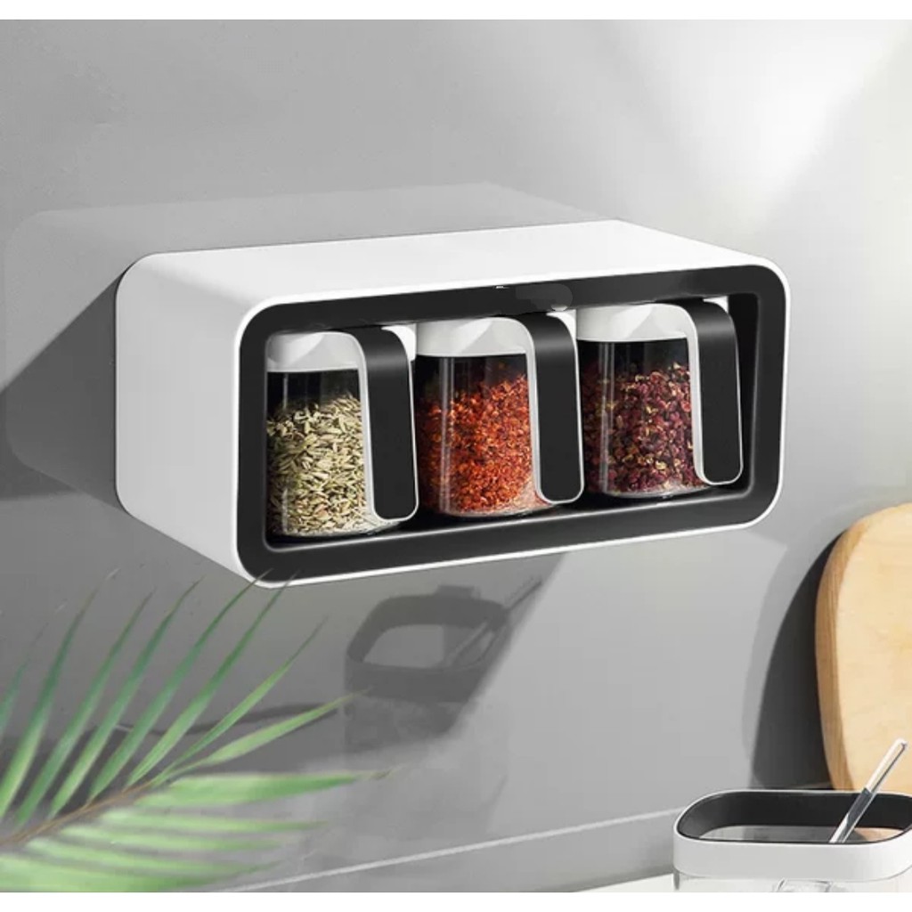 Kệ đựng gia vị kèm thìa Ecoco 2 ngăn và 3 ngăn cao cấp không khoan tường mẫu mới 2022 | BigBuy360 - bigbuy360.vn