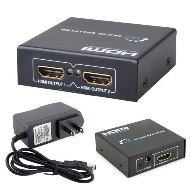Bộ chia HDMI 1 thành 2 Full HD, hỗ trợ 4K Bộ chia HDMI Switch 1 ra 2 Full HD 1080 đen