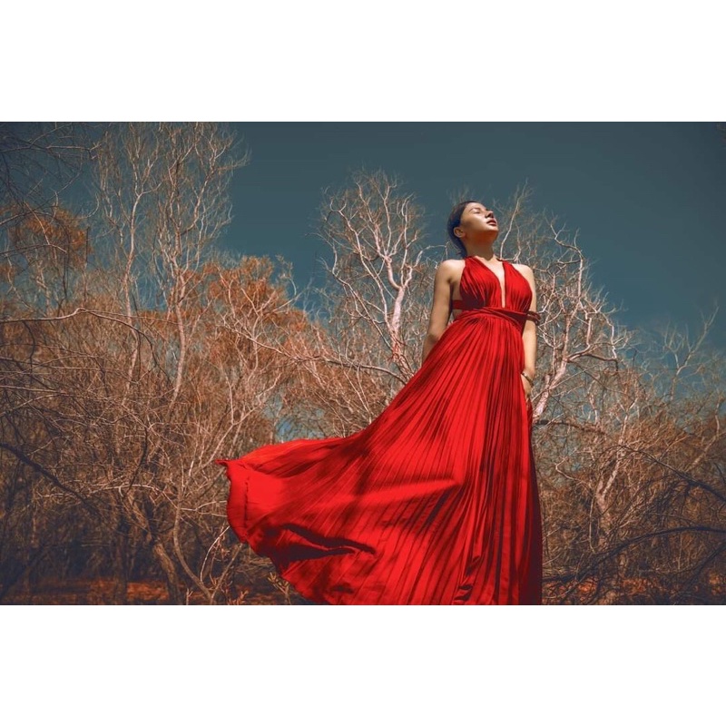 Đầm Maxi Đi Biển, Váy Maxi Dập Ly, Chấ Lụa Mềm Mướt