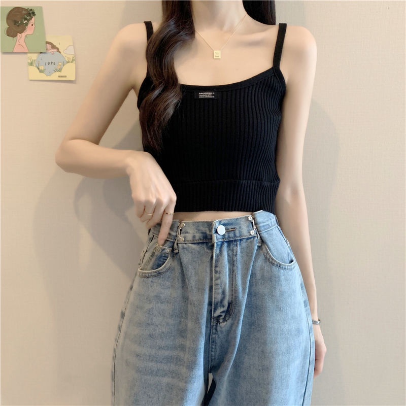Áo Hai Dây Dệt Kim Dáng Ngắn Phong Cách Pháp Thời Trang Cho Nữ áo vest nữ NZ-BX-16