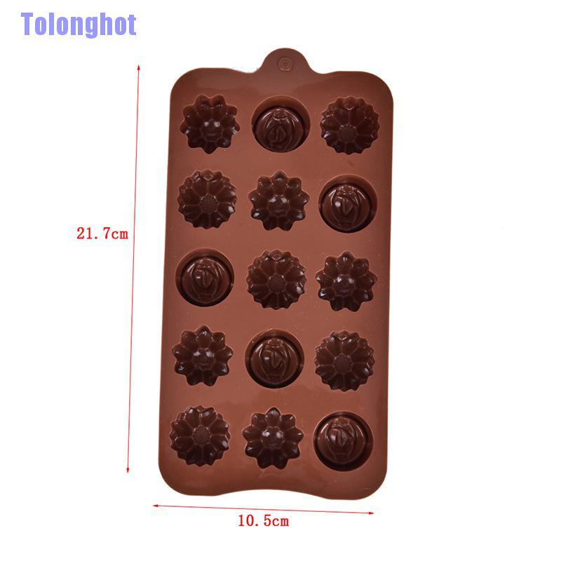 Tolonghot> 1Pc New Silicone Rose Flower-Shape Chocolate Cake Soap Mold Bake-Ice Tray Moulds