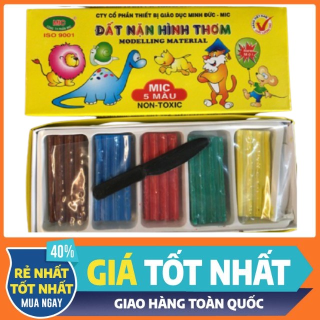 Đất Nặn Thủ Công 5 Màu MIC-Đất Không Dính Tay,Mịn, Mềm, Dẻo,Dùng Cho Học Sinh Mẫu Giáo, Tiểu Học,An toàn, Không Độc Hại