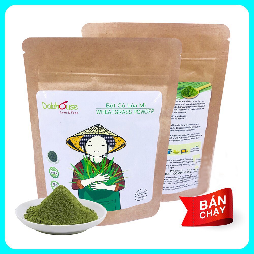 Bột Cỏ Lúa Mì Dalahouse 50g- Thực phẩm sạch từ rau củ quả