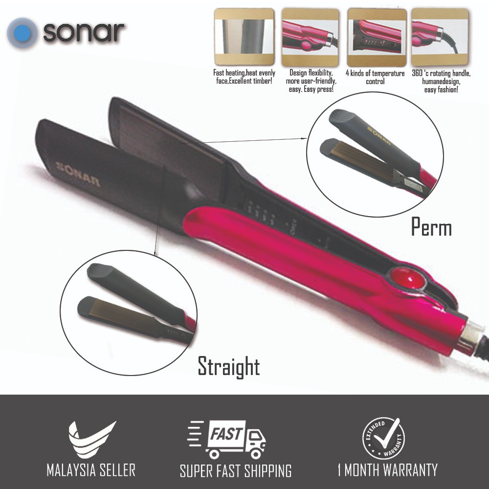 Máy Duỗi Tóc Bản To 4 Mức Chỉnh Nhiệt Sonar 826 - Máy Duỗi Chuẩn Salon Tóc Chuyên Nghiệp - Máy Là Ép Tóc Thẳng Sonar 826
