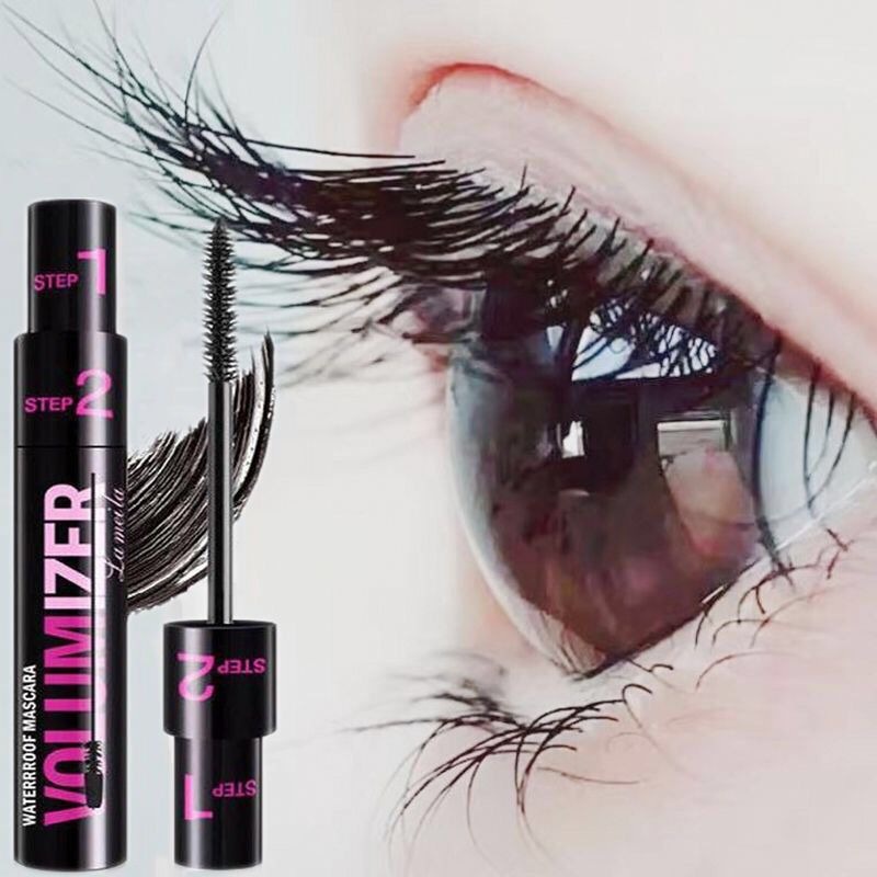 Mascara 1+2 Hai Đầu Kích Thước Uốn Cong Lông Mi Kháng Nước Chống Mồ Hôi
