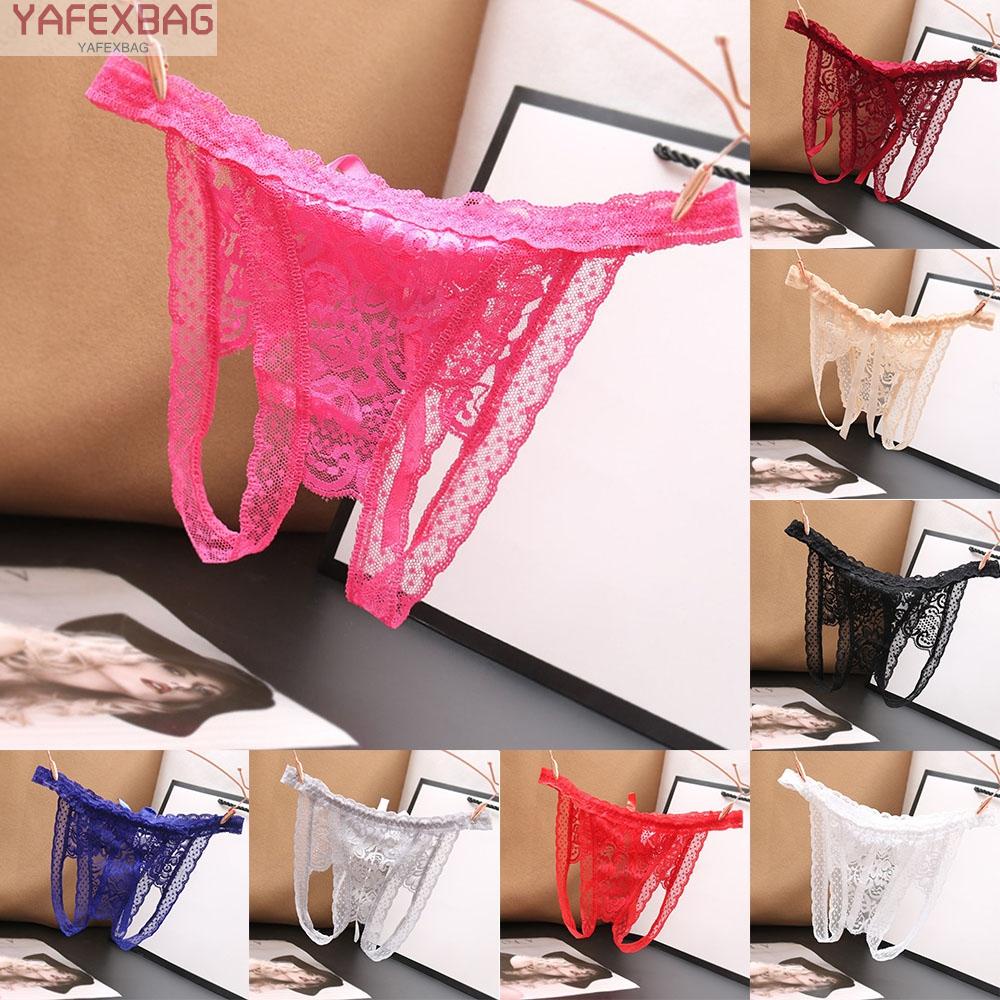 Sexy Womens Lace Panties Open Crotch Thong G String Briefs Crotchless Underwear