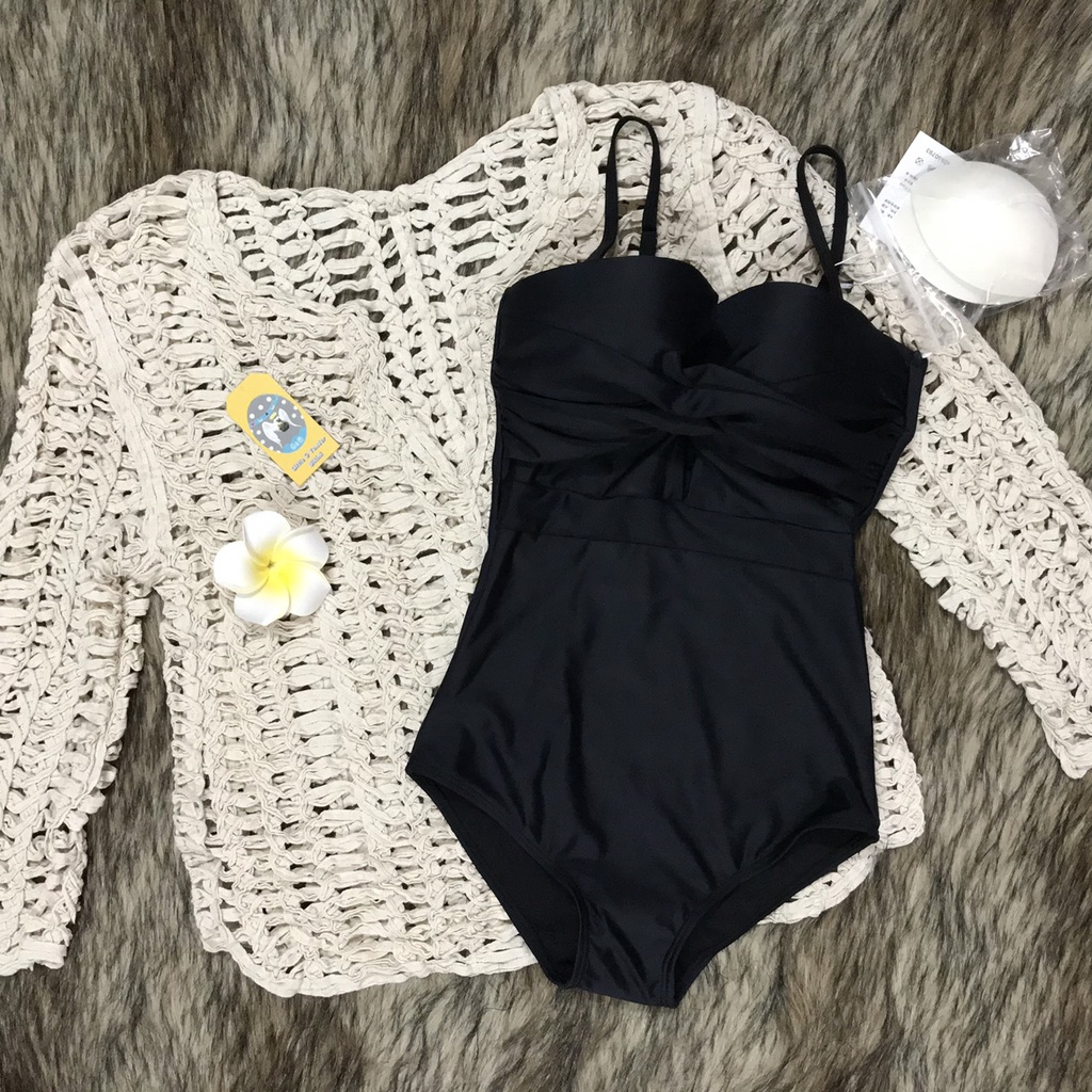 Bikini 1 mảnh đen 2 dây