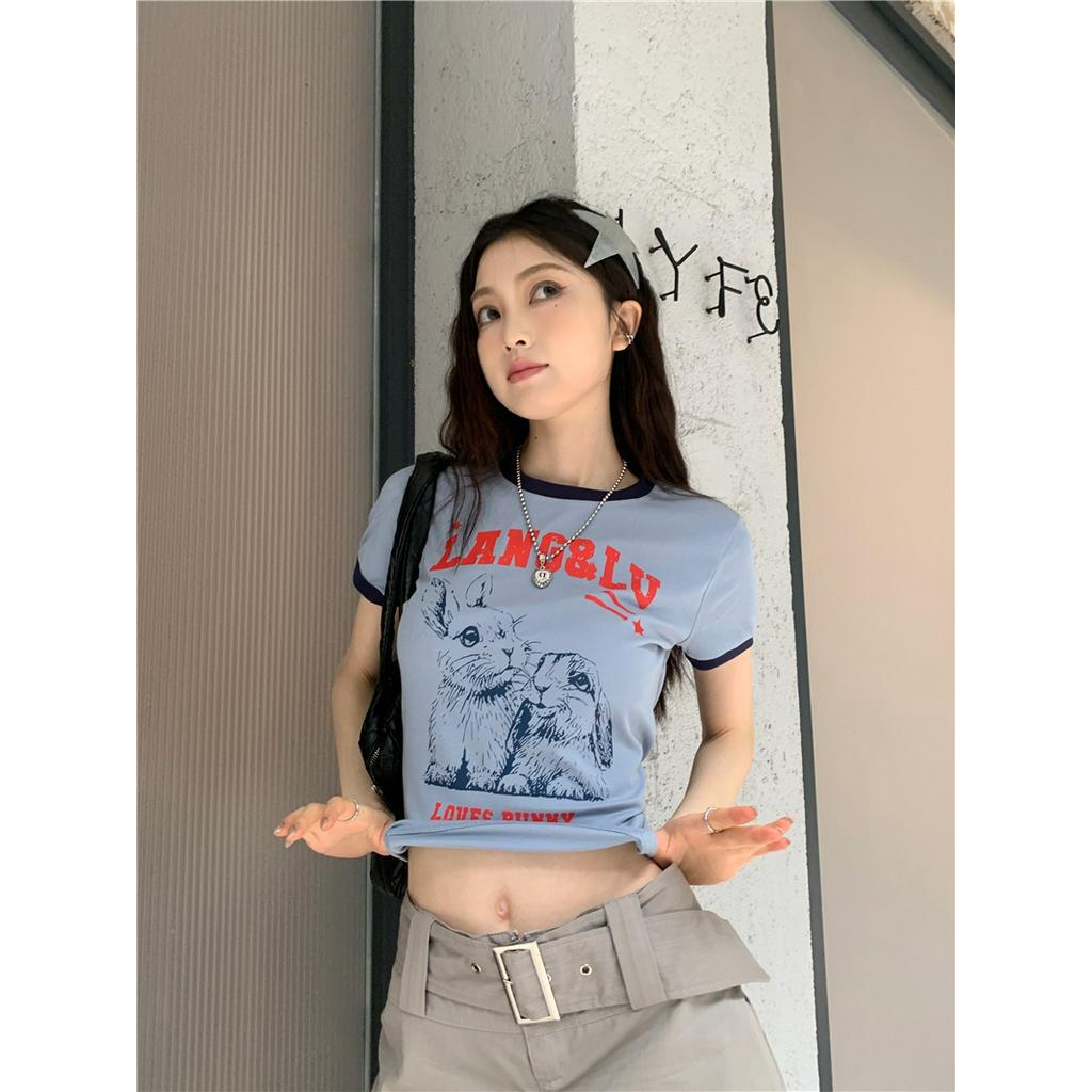 Áo Thun Cổ Tròn Họa Tiết Hoạt Hình Phong Cách Mỹ Thời Trang Mùa Hè 64159