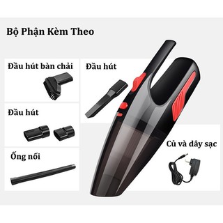 Máy Hút Bụi Ô tô Mini Cầm Tay Không Dây R-6053 - Đen Đỏ (Bảo Hành 12 Tháng)