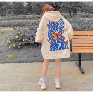 Áo hoodie bướm nỉ