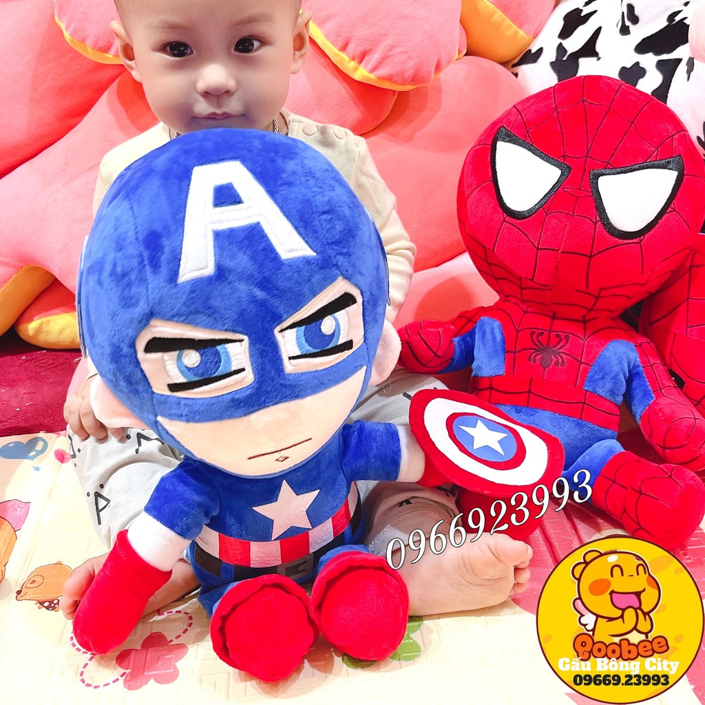 Gấu Bông Siêu Anh Hùng Đáng yêu Cho Bé Marvel Avengers Người Sắt Nhện nhân Batman Captain America Iron Man Spiderman