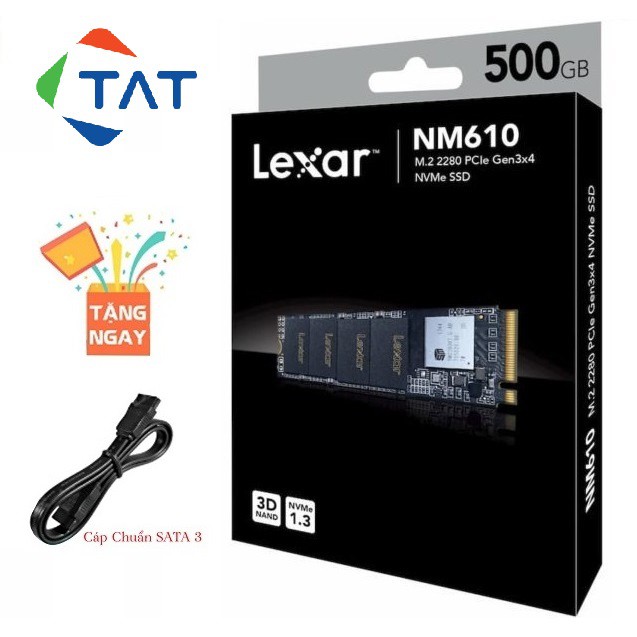 Ổ Cứng SSD Lexar 500GB M.2 2280 NVMe PCIe Gen3x4 NM610 Chính Hãng - Mới Bảo hành 36 tháng